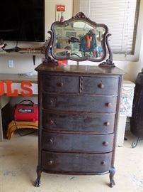 Antique Chest Drawers with Mirror