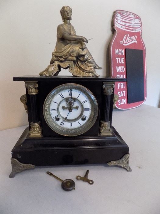 Antique Ingraham Mantle Clock with Key