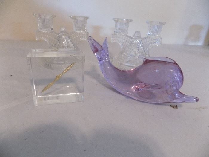 Murano Dolphin in and Paper Weights