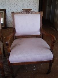 ANTIQUE MATCHING ARM CHAIR