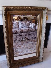 ANTIQUE GOLD GILT BEVELED MIRROR