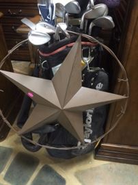 Golf Clubs and Texas Star decor