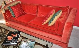 Red Velvet Sofa