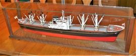 Japanese Trawler Ship Model in Glass Case