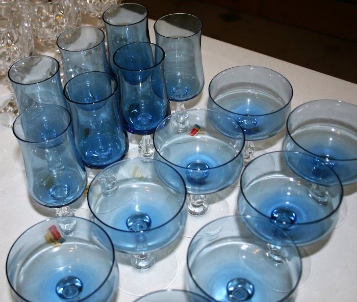 Blue Glass Stem Ware