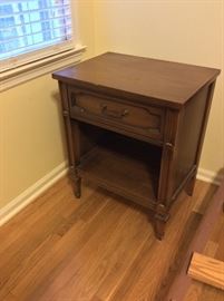 Vintage nightstand. Has dresser with mirror and bed