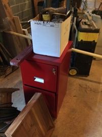 Tools, ladders, filing cabinet