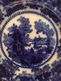 Antique flow-blue plates