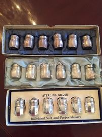 Mini sterling salt shakers