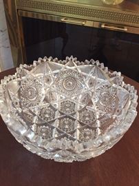 Antique cut glass crystal bowl