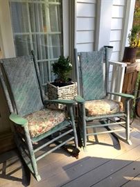 Several pieces of outdoor porch furniture 