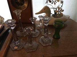 Vintage Glass Candlesticks