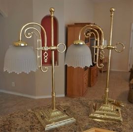 Pair of wonderful brass table lamps