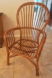 One of two bamboo chairs