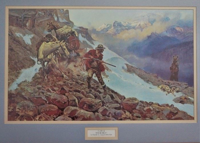 Custom framed print by Charles M. Russell titled Whose Meat