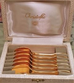 Christofle gold toned demitasse spoons