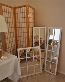 Folding screen and mirrors