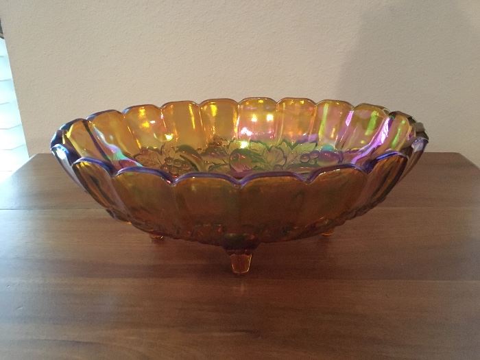 Carnival Glass Fruit Bowl