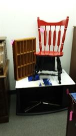 SOLID WOOD DESK CHAIR, WOOD DISPLAY HANGING BOX, LOVELY TV STANDS...SEVERAL TO CHOOSE FROM!