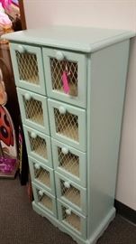 GORGEOUS *SOLID WOOD* TALL STORAGE CABINET....*VERY UNIQUE AND LOVELY*...HEAVY PIECE.....GREAT FOR ANY ROOM...EVEN KID'S ROOM OR BATHROOM!!!