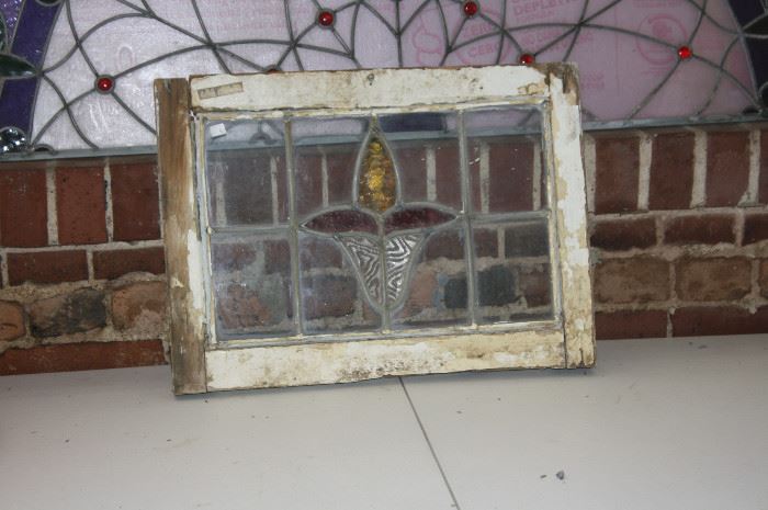 Antique stainglass panel
