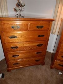 Closeup of chest of drawers.  They are in excellent condition.