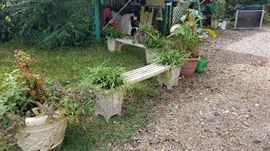Outdoor Benches with Planter Sides