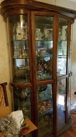 Large Curved Curio Cabinet