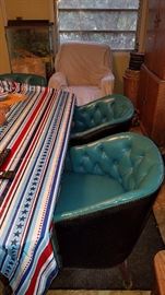 Low Back Leather Mid Century Chairs