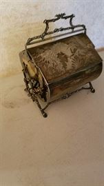 Silver Bread Keeper on Stand