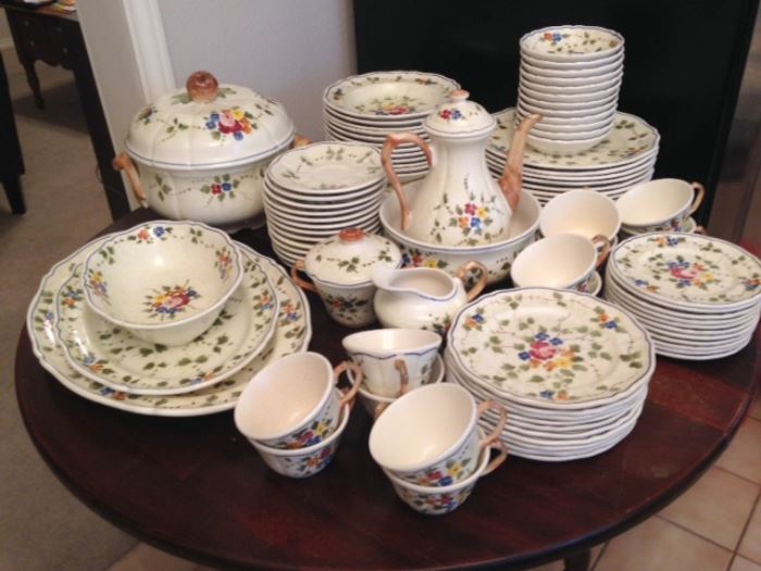 French Pottery - Hand Painted - 77 Pieces  350.00
