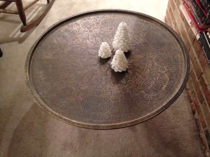 Round Brass Martini Table with Folding Base - 32" diameter   110.00
