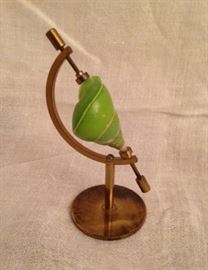 Green Sea Shell Mounted on Brass Stand  - 3.5" tall  9.00
