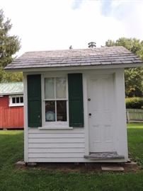 Railroad warming building originally owned by Lehigh Valley Railroad at the station in Flemington, NJ has stove inside