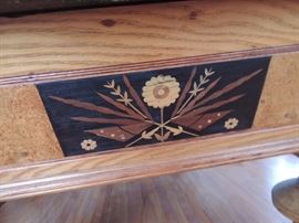 detail on pool table inlay