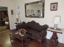 pair of Victorian marble top tables