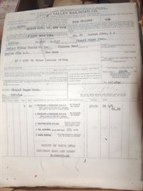 Lehigh Valley Railroad shipping receipts, box full 1950's and 60's