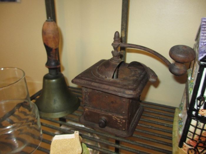 coffee grinder, school bell