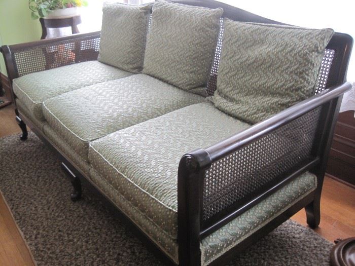 sofa with pressed cane