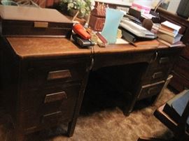 large oak desk