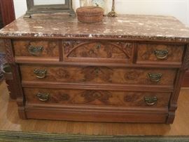 marble topped three drawer chest