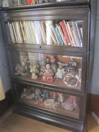 one of two stacking oak bookcases