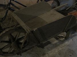 wooden wheelbarrow