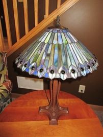 lots of stained glass lamps thru out the house