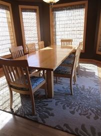 MAPLE FARM TABLE WITH 8 CHAIRS 105" X 40" 