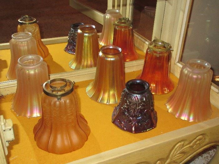 VINTAGE ASSORTED GLASS SHADES
