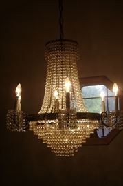 glass prism wedding cake chandleir