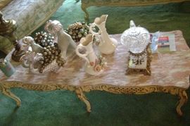 pink & white marble coffee table