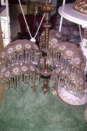 ceiling multi-colored prism light fixture like a giant palm tree