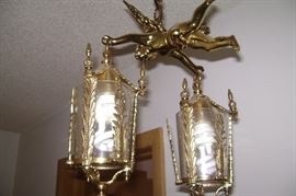 brass ceiling cherub fixture